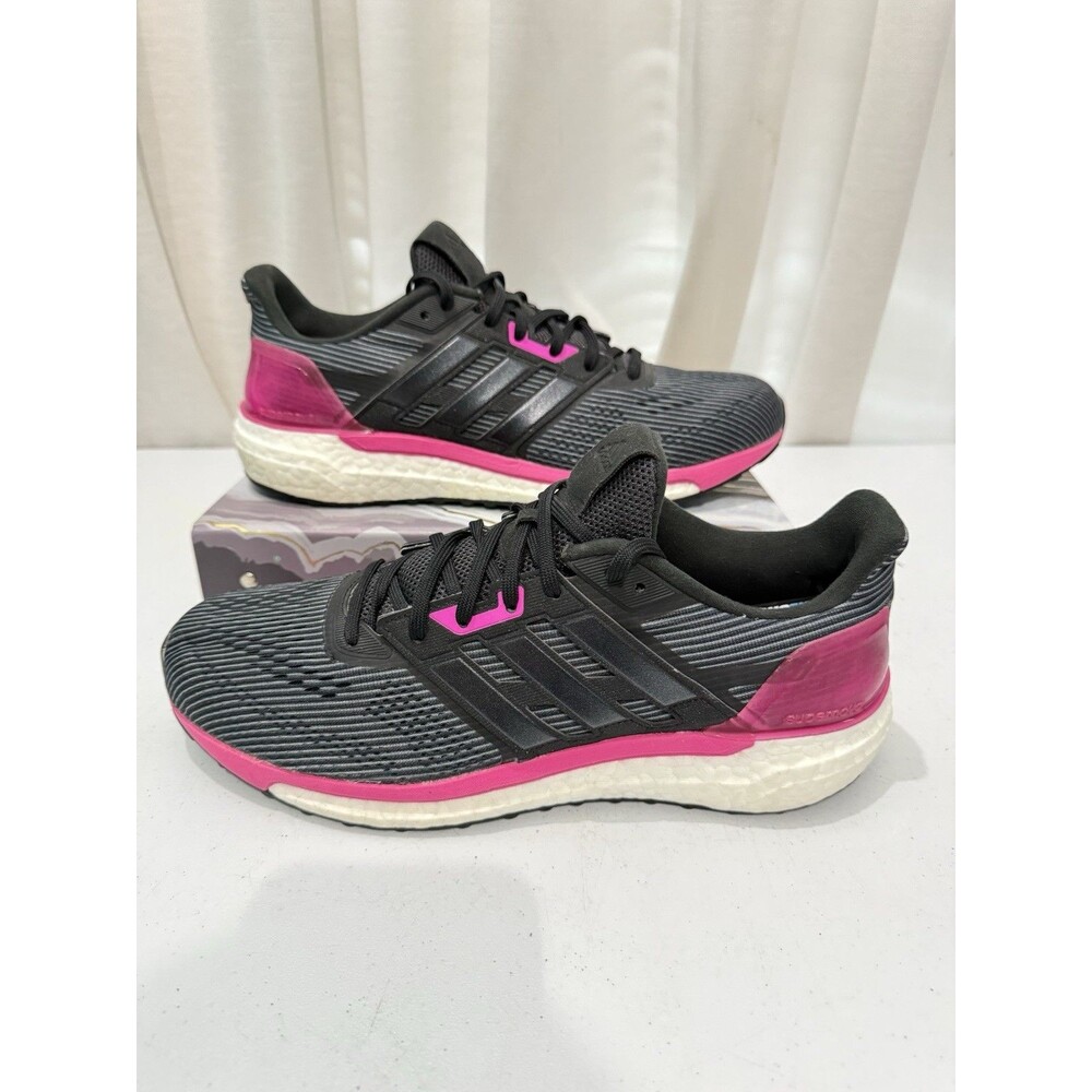 Womens Adidas Supernova ST Boost Black Pink Trainers Running Shoes Size 10.5